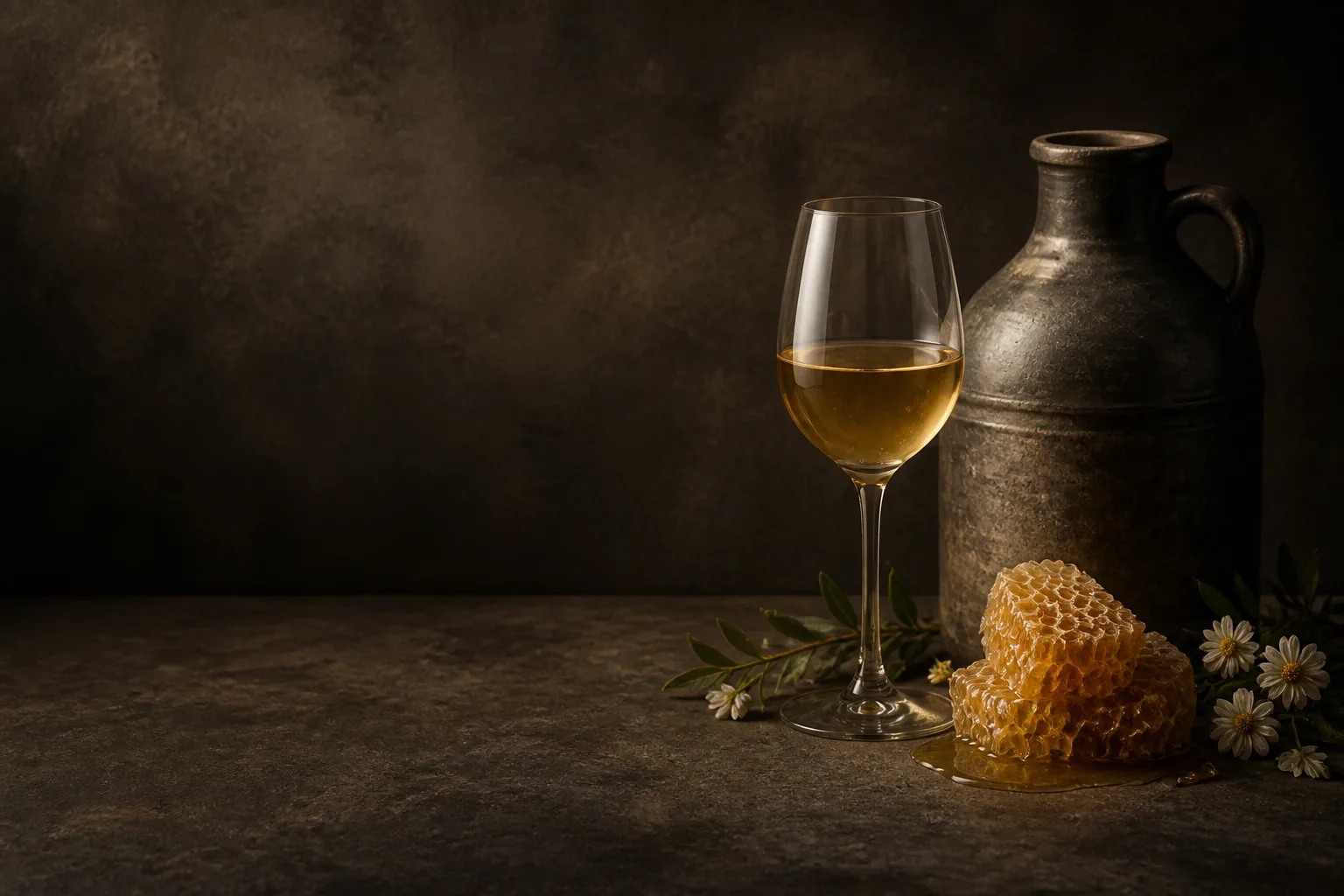 Honey, dry mead and natural ingredients
